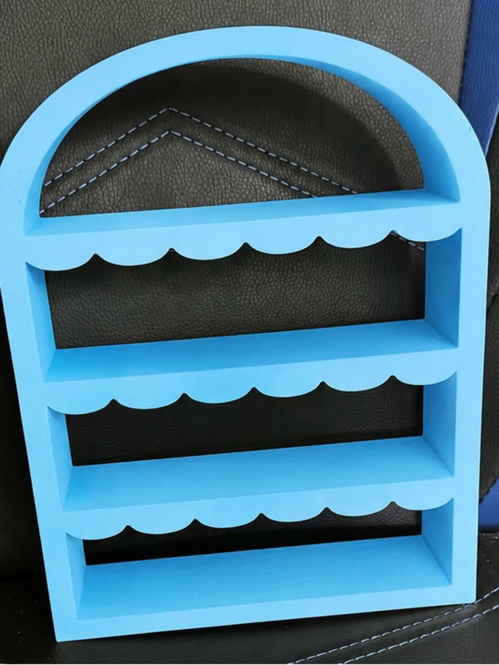 Scalloped Light Blue Display Shelf